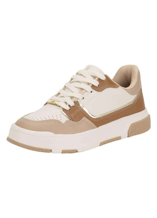 Vizzano - Tênis Feminino Casual Vizzano 1455102 Branco/Bege 1