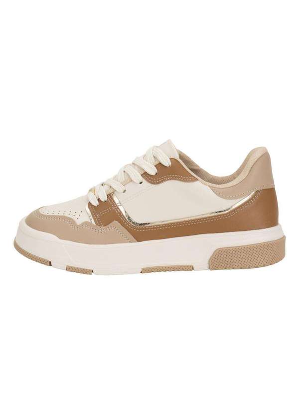 Vizzano - Tênis Feminino Casual Vizzano 1455102 Branco/Bege 2