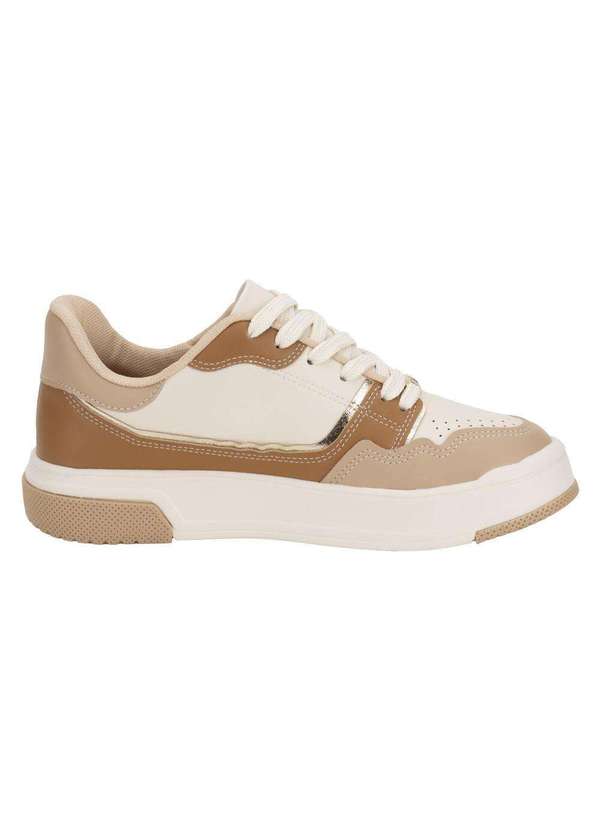 Vizzano - Tênis Feminino Casual Vizzano 1455102 Branco/Bege 4