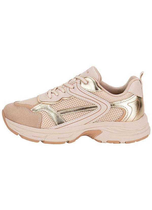 Ramarim - Tênis Feminino Chunky Ramarim 2590132 Bege/Ouro 2