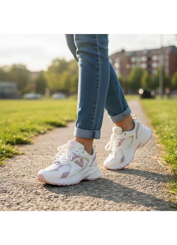 Via Marte - Tênis Feminino Chunky Via Marte 240008 Branco/Rosa 2