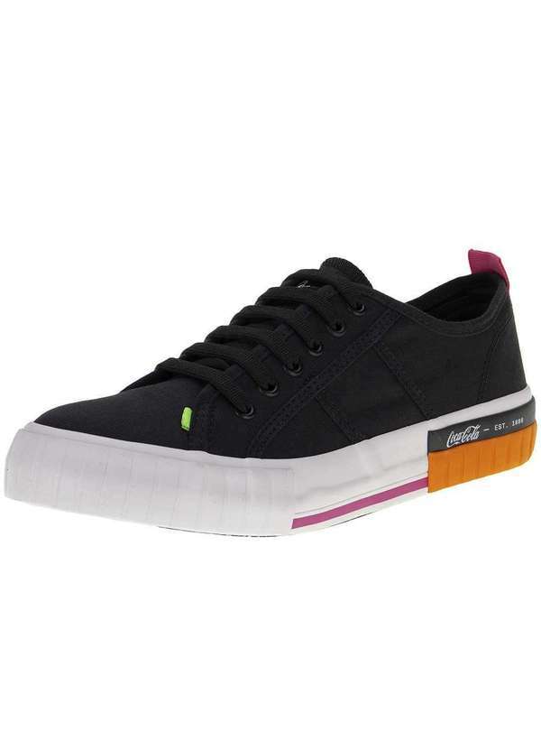 Coca Cola - Tênis Feminino Copacabana Coca-Cola Cc2120 - Preto/Laranja
