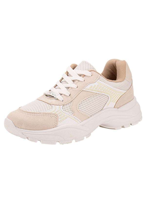 Moleca - Tênis Feminino Dad Sneaker Moleca 5812102 - Branco/Bege