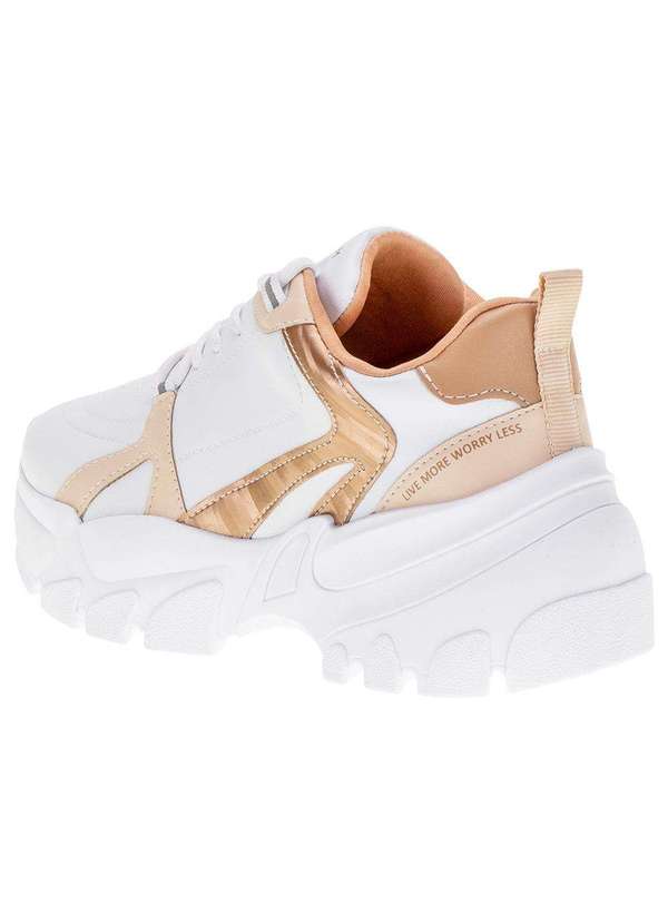 Ramarim - Tênis Feminino Dad Sneaker Ramarim - 2385204 - Branco/Bege 3