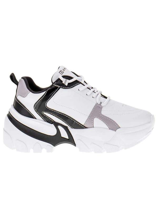 Tênis Feminino Dad Sneaker Ramarim 2385204 Branco/Preto