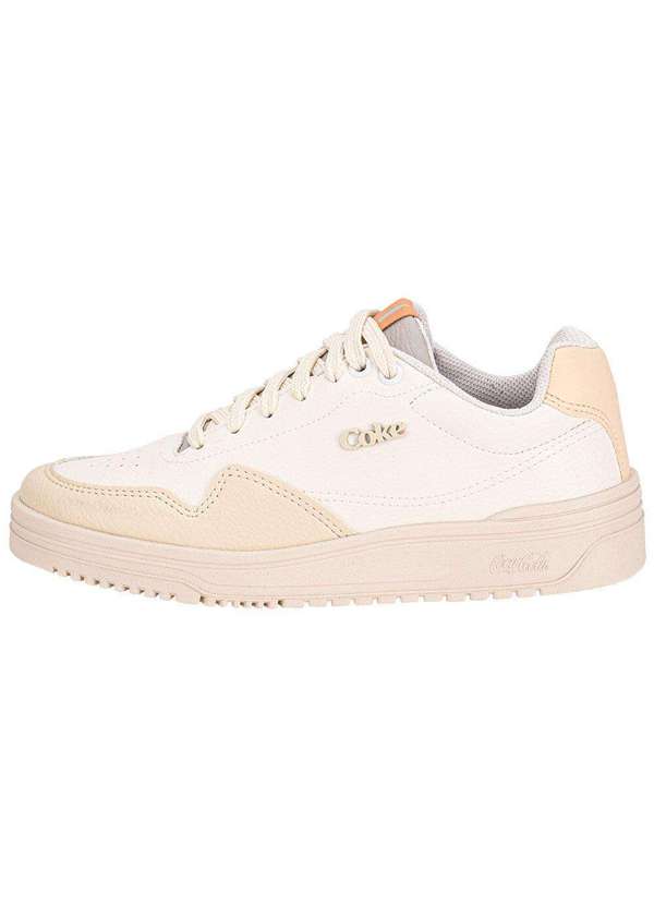 Coca Cola - Tênis Feminino Hope Town Coca-Cola Cc2483 Branco/Bege 2