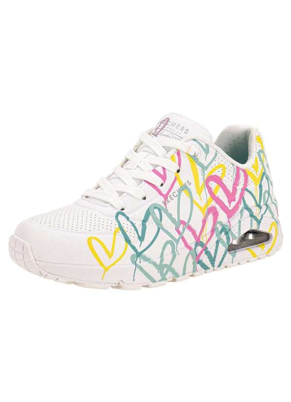 Skechers - Tênis Feminino Jgoldcrown Uno Changed Love Skechers 177982 - Branco/Verde 1