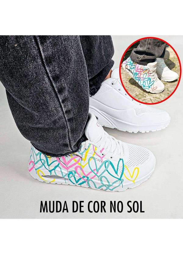 Skechers - Tênis Feminino Jgoldcrown Uno Changed Love Skechers 177982 - Branco/Verde 2