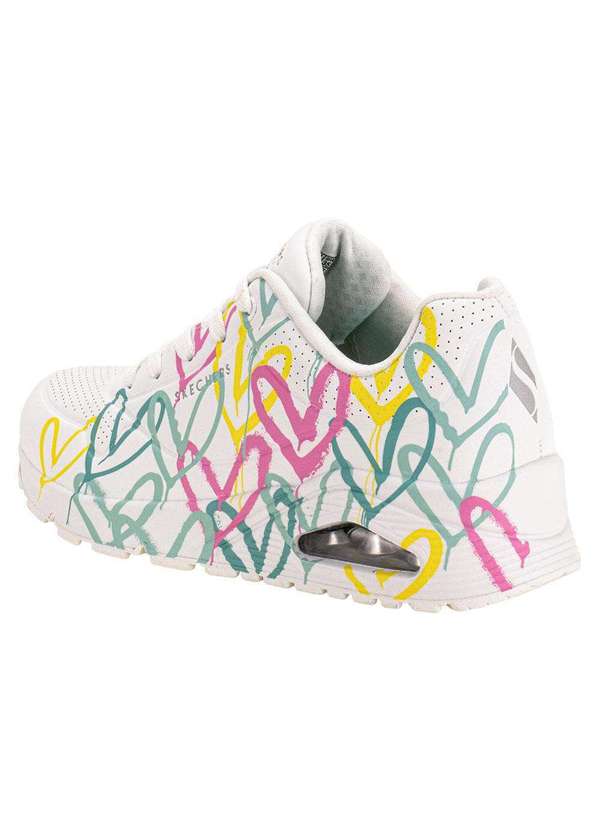 Skechers - Tênis Feminino Jgoldcrown Uno Changed Love Skechers 177982 - Branco/Verde 3