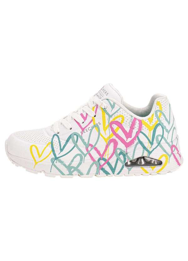 Skechers - Tênis Feminino Jgoldcrown Uno Changed Love Skechers 177982 - Branco/Verde 5