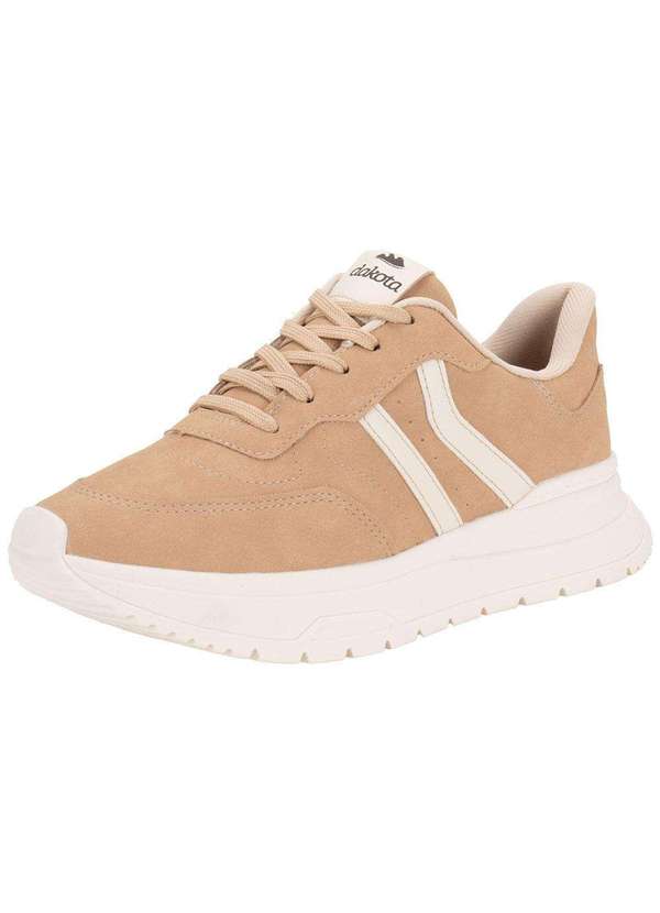 Dakota - Tênis Feminino Jogging Dakota D0142 - Bege/Branco