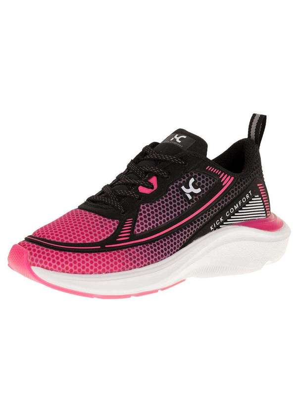 Box 200 - Tênis Feminino Kick Confort Vantage Box 200 - Kc2266 - Preto/Rosa 1