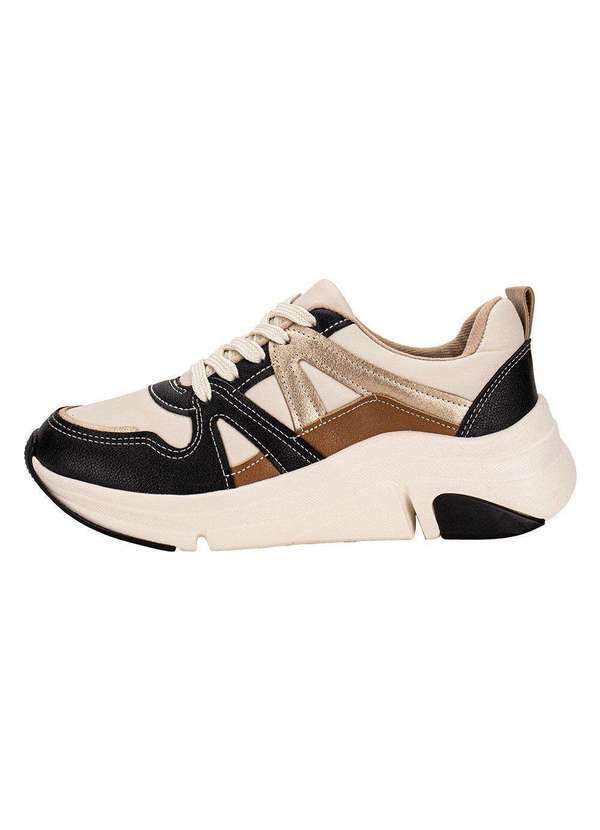 Modare - Tênis Feminino Modare 7401102 - Bege/Preto 2