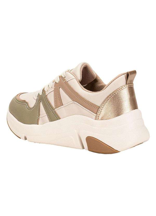 Modare - Tênis Feminino Modare 7401102 - Bege/Verde 3