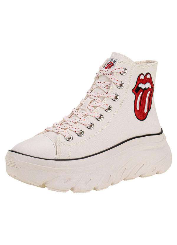 Skechers - Tênis Feminino Rolling Stones Funky Street Sing It Loud - Branco/Vermelho