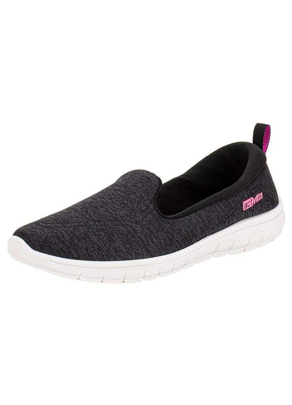 Actvitta - Tênis Feminino Slip On Actvitta 4828122 - Preto/Cinza