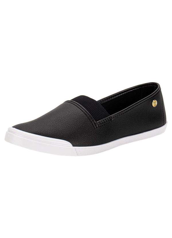Moleca - Tênis Feminino Slip On Moleca 5109791 - Preto/Branco