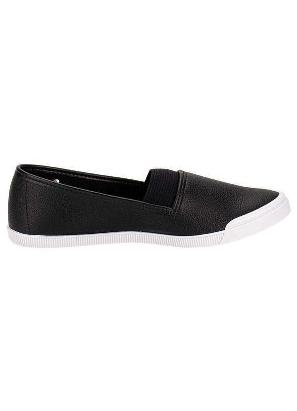 Moleca - Tênis Feminino Slip On Moleca 5109791 - Preto/Branco 5