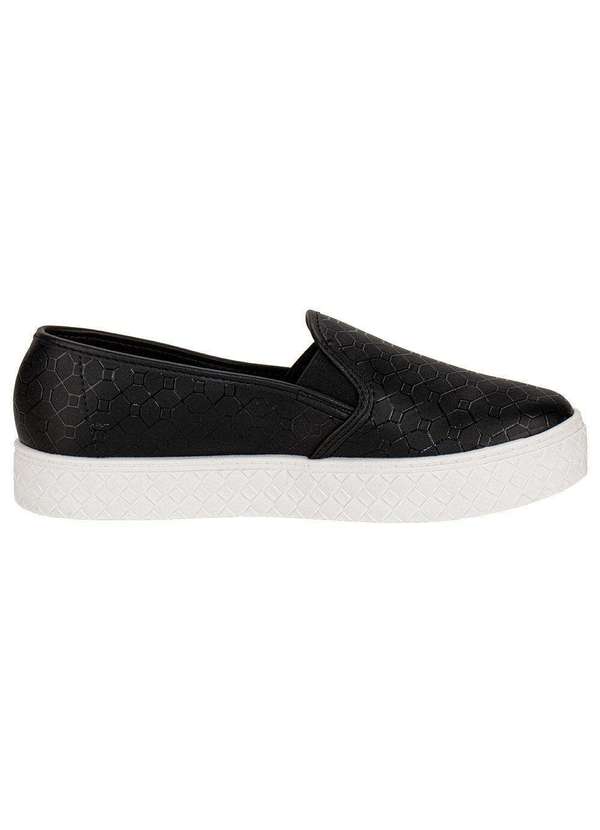 Tênis Feminino Slip On Moleca 5712304 Preto Clovis Calcados