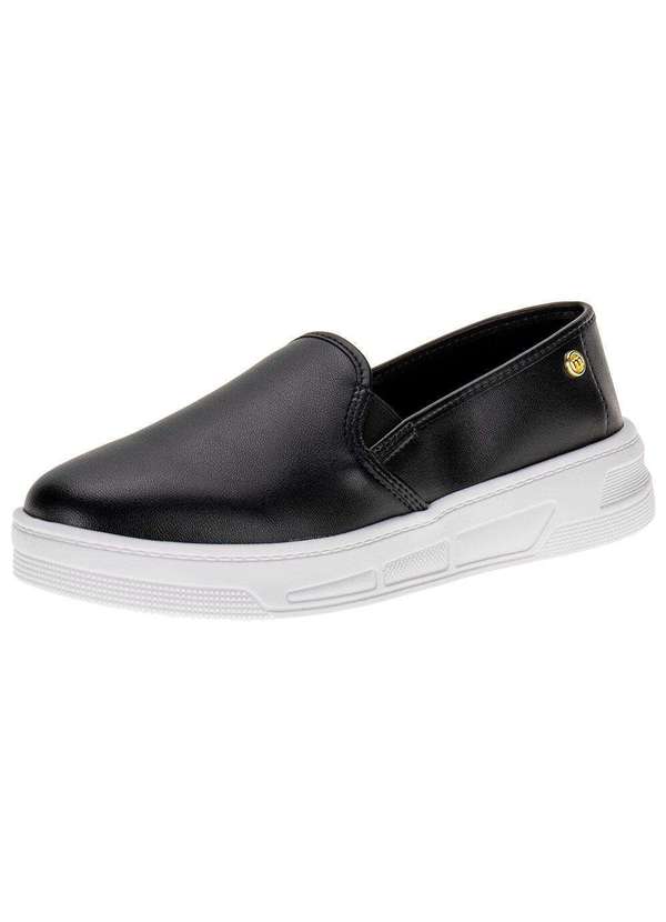 Moleca - Tênis Feminino Slip On Moleca - 5786100 - Preto/Branco