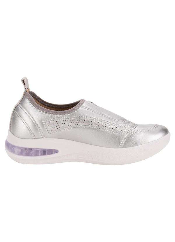 Piccadilly - Tênis Feminino Slip On Softstep Piccadilly 940002 - Prata 4