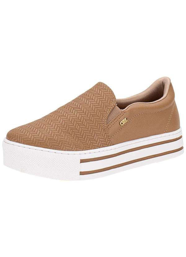 Via Marte - Tênis Feminino Slip On Via Marte 010023 Camel