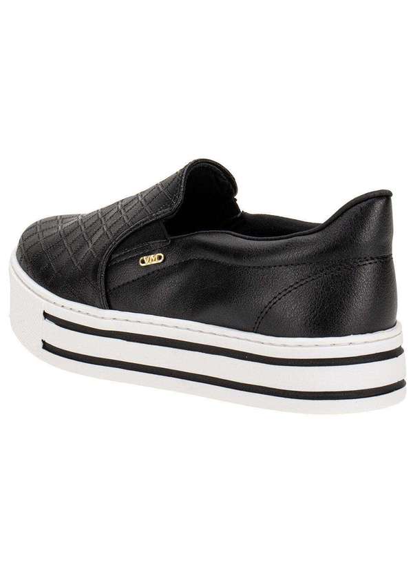 Via Marte - Tênis Feminino Slip On Via Marte 010023 Preto/Branco 3