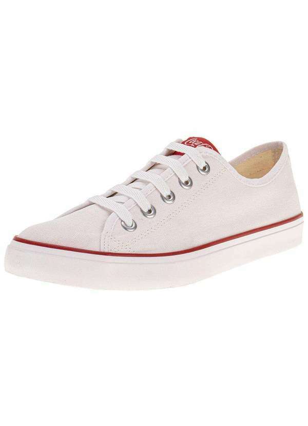 Coca Cola - Tênis Feminino Stream Canvas Coca-Cola Cc2349 Branco/Vermelho