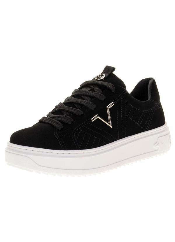 Via Marte - Tênis Feminino Causal Via Marte 055003 - Preto/Nobuck