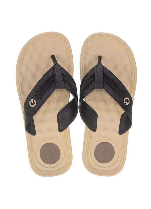 Cartago - Chinelo Masculino Alabama Cartago - 11859 - Bege/Preto