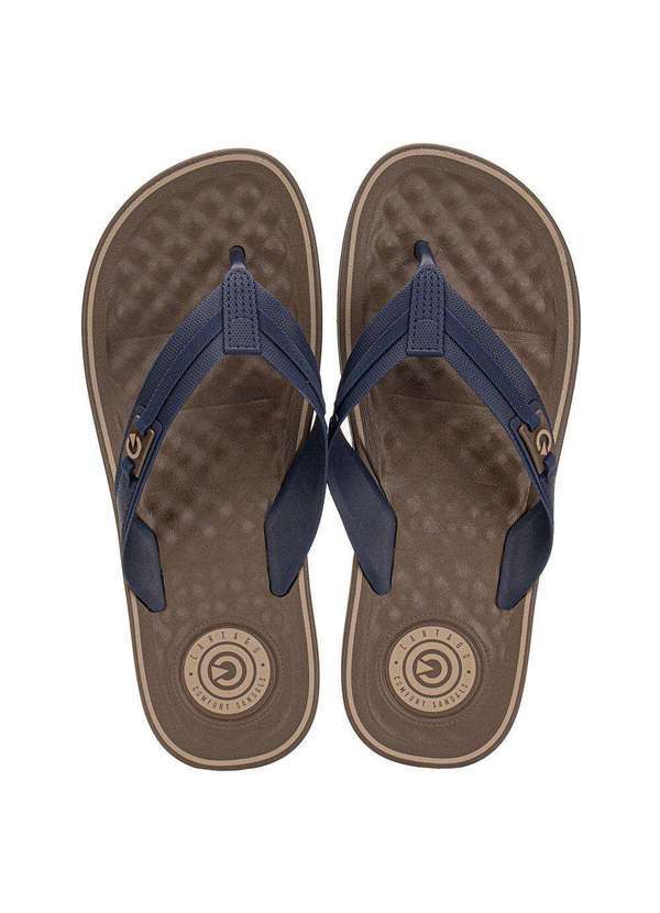 Cartago - Chinelo Masculino Arizona Cartago 12212 Azul/Café 1