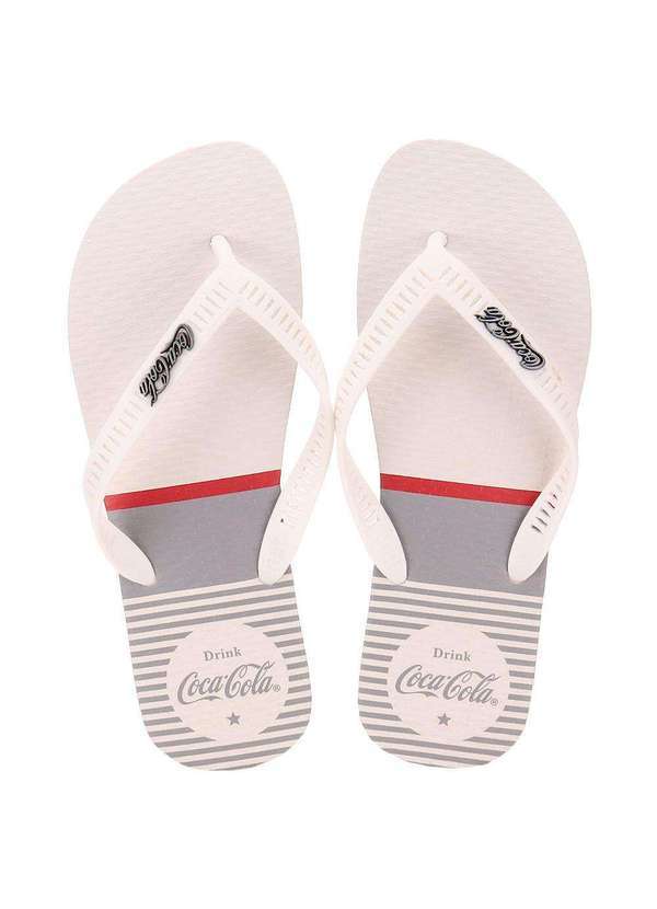 Coca Cola - Chinelo Masculino Crisp Taste Coca-Cola Cc3938 - Branco/Cinza