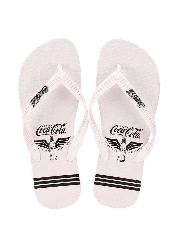 Coca Cola - Chinelo Masculino Crisp Taste Coca-Cola Cc3938 - Branco/Preto