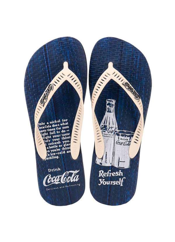 Coca Cola - Chinelo Masculino Crisp Taste Coca-Cola Cc3938 - Bege/Azul