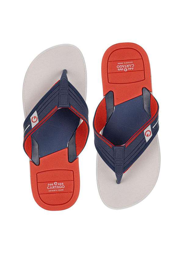 Cartago - Chinelo Masculino Dallas Cartago - 12158 - Azul/Vermelho 02 1