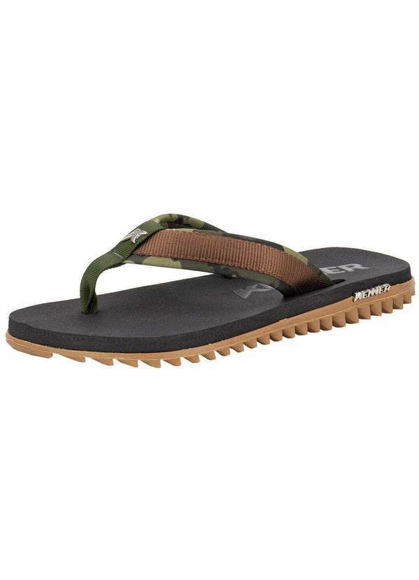 Kenner - Chinelo Masculino Kivah Army Kenner Emf Preto/Verde 2