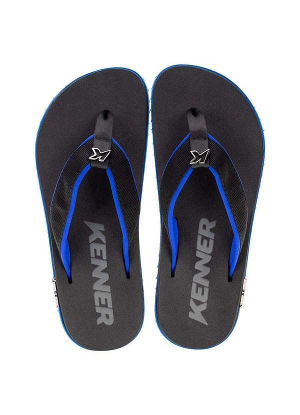 Kenner - Chinelo Masculino Kivah Cushy Kenner - Tkh - Preto/Azul 01
