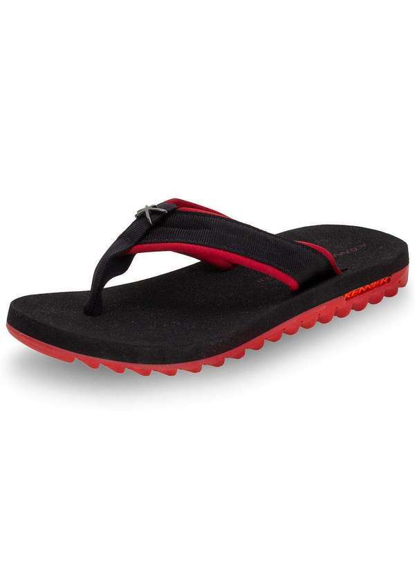 Kenner - Chinelo Masculino Kivah Cushy Kenner - Tkh - Preto/Vermelho