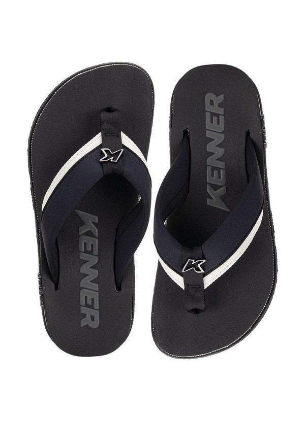 Kenner - Chinelo Masculino Kivah Kenner Dsm Preto/Branco 1