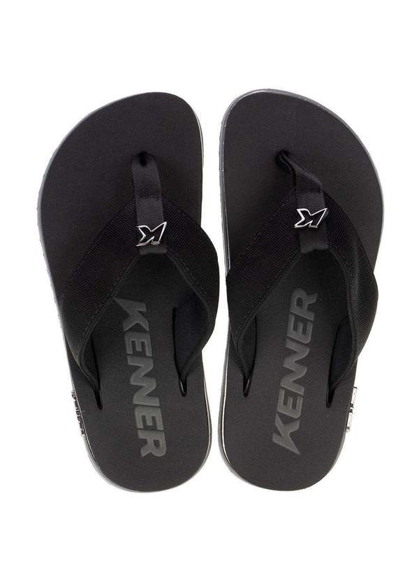 Kenner - Chinelo Masculino Kivah Line Kenner Dvd - Preto/Branco