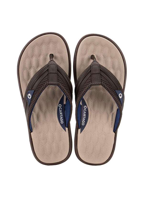 Cartago - Chinelo Masculino Malta Vi Cartago 12496 - Café/Bege 1