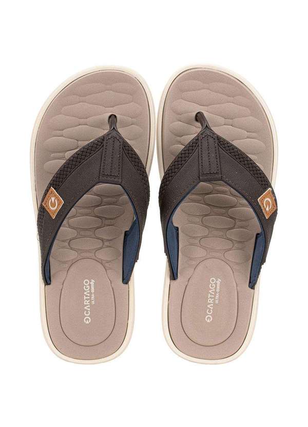 Cartago - Chinelo Masculino Malta Vii Cartago 12620 Café/Bege