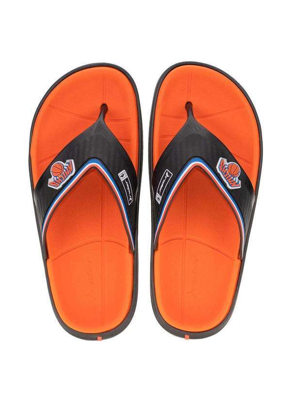 Rider - Chinelo Masculino Nba Block Brooklyn Rider - 11900 - Preto/Laranja