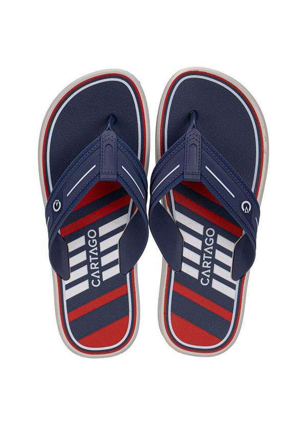 Cartago - Chinelo Masculino Palermo Ii Cartago 12572 Azul/Vermelho