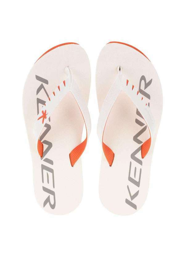 Kenner - Chinelo Masculino Red Kenner - Hok - Branco/Laranja