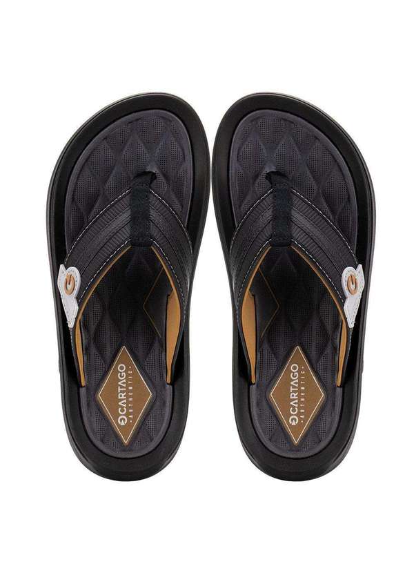 Cartago - Chinelo Masculino Santorini Vii Cartago 12403 - Cinza/Preto