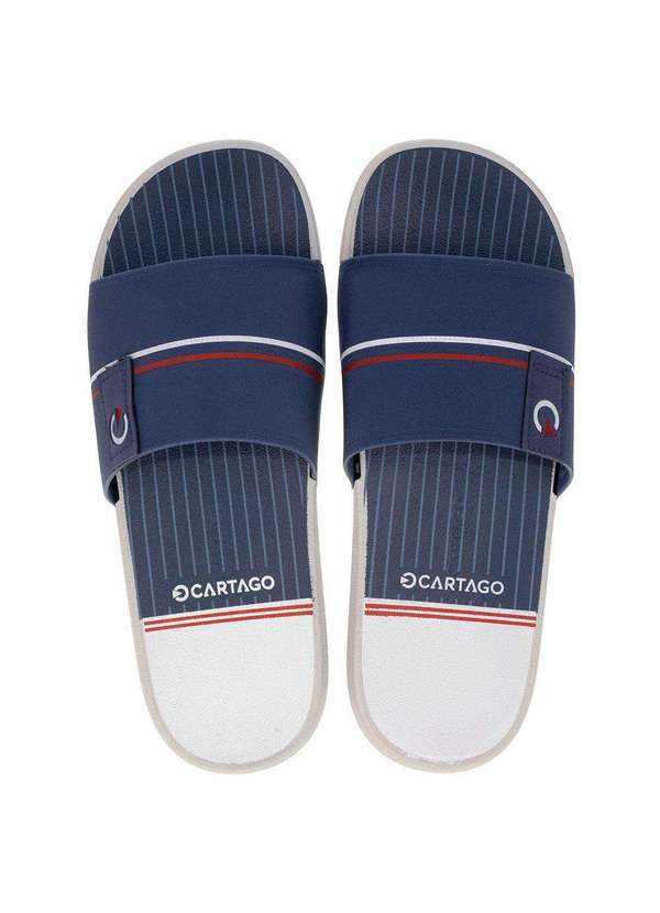 Cartago - Chinelo Masculino Slide Detroit Ii Cartago 12349 - Cinza/Azul