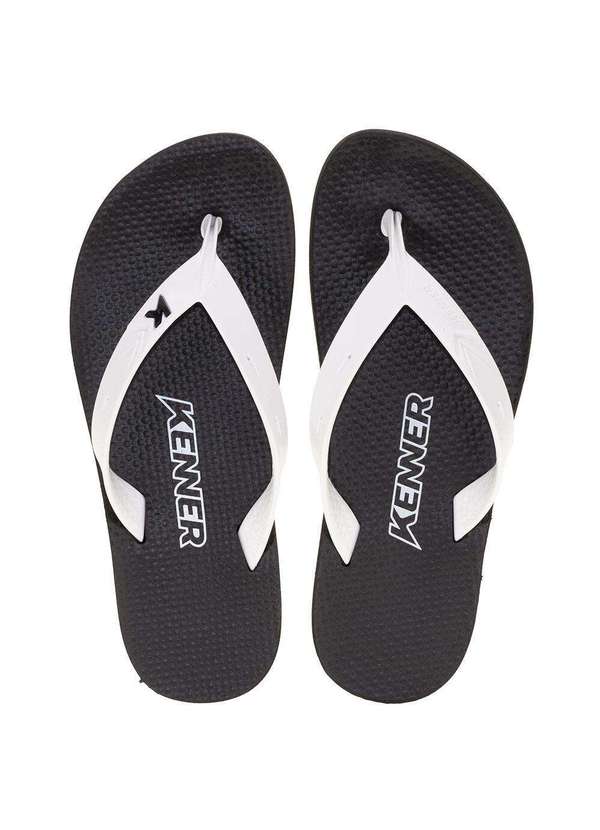Chinelo Masculino Summer Kenner -Dgx Preto/Branco Clovis Calcados