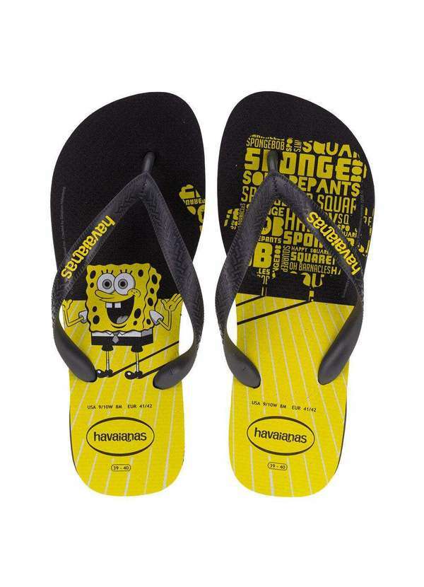 Havaianas - Chinelo Masculino Top Sponge Bob Havaianas - 4148298 - Preto/Amarelo