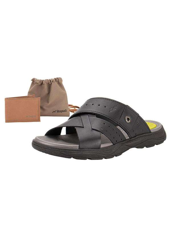 Itapua - Kit Chinelo Masculino e Carteira Itapuã 1251 - Preto